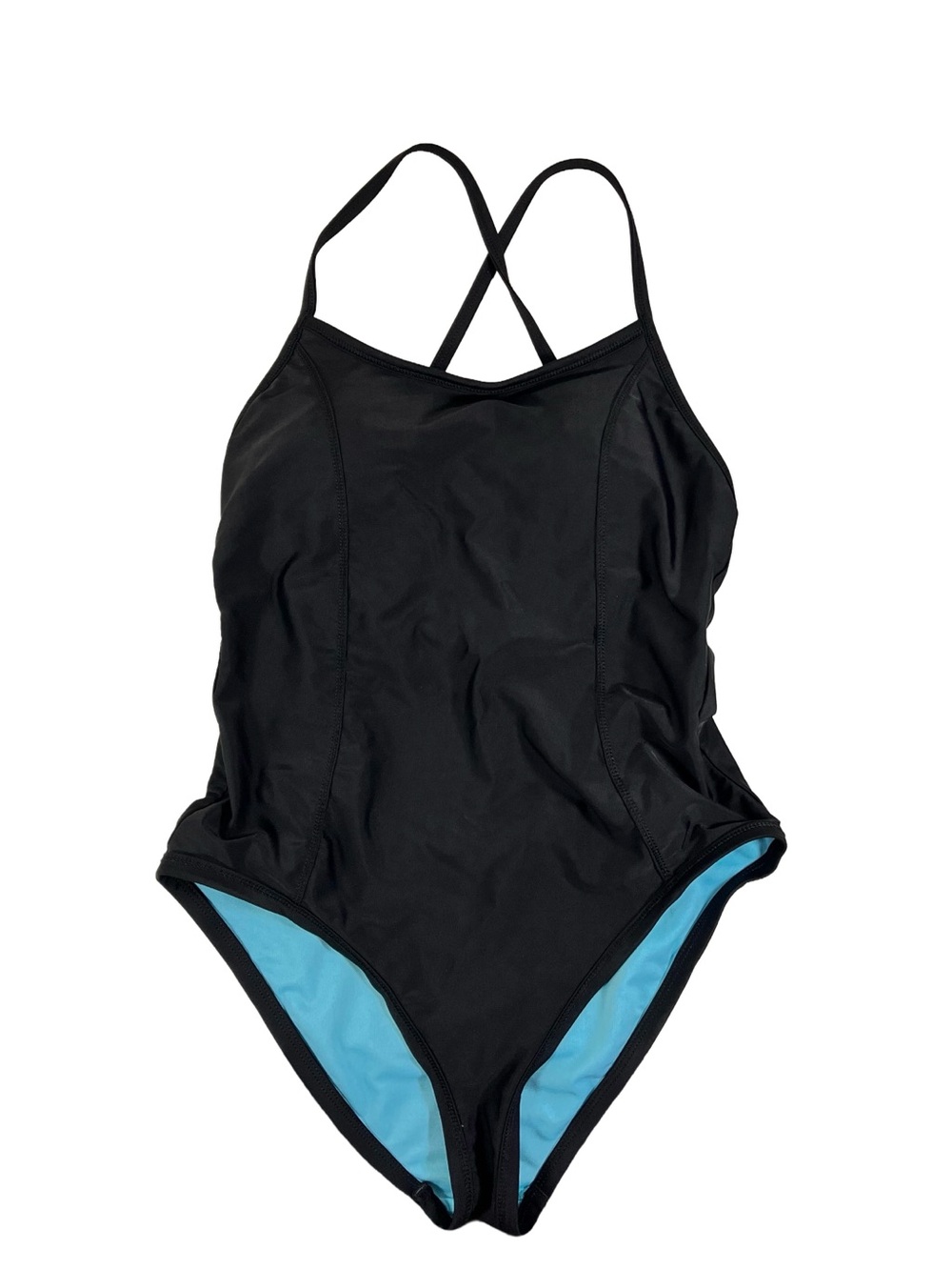 Zella Black One Piece Swimsuit Strappy, size Large